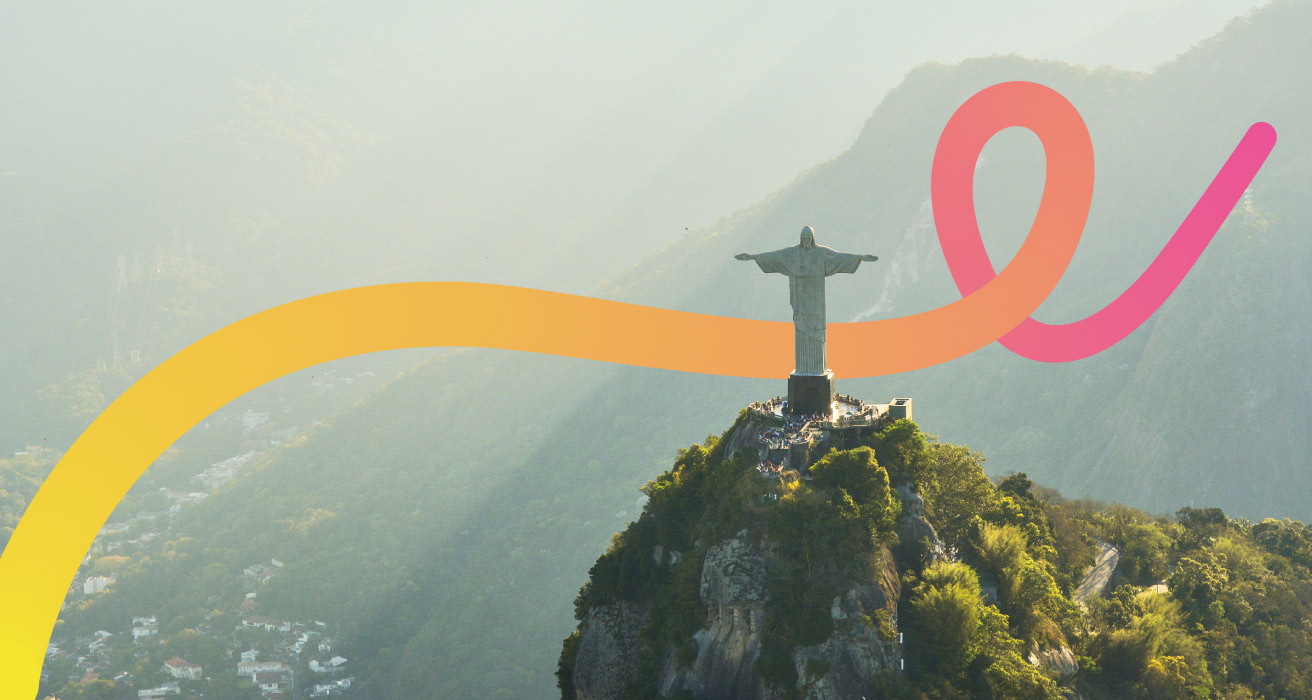 Foto do Cristo Redentor na cidade do Rio de Janeiro com a Lifeline do CIEE